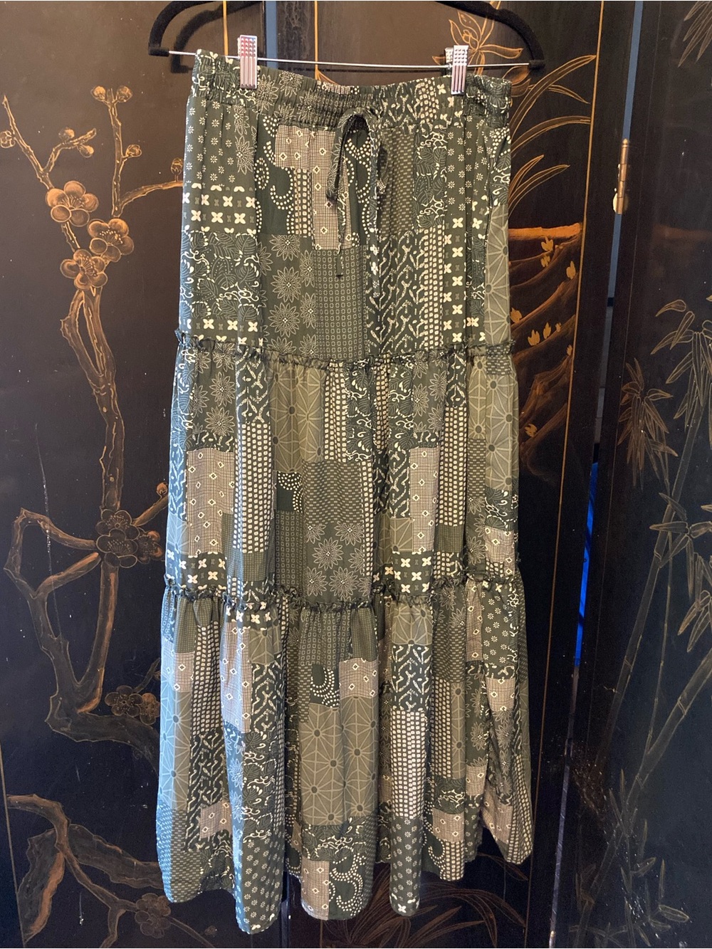 Bohemian Tiered Patchwork Maxi Skirts x 2 - LIKE NEW -Size L - Picture 6 of 9